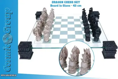 Figurine dragon chess set 43cm